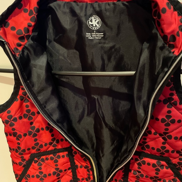 JK Girls Zip Up Vest, Small, adorable Black/Red - Picture 2 of 7